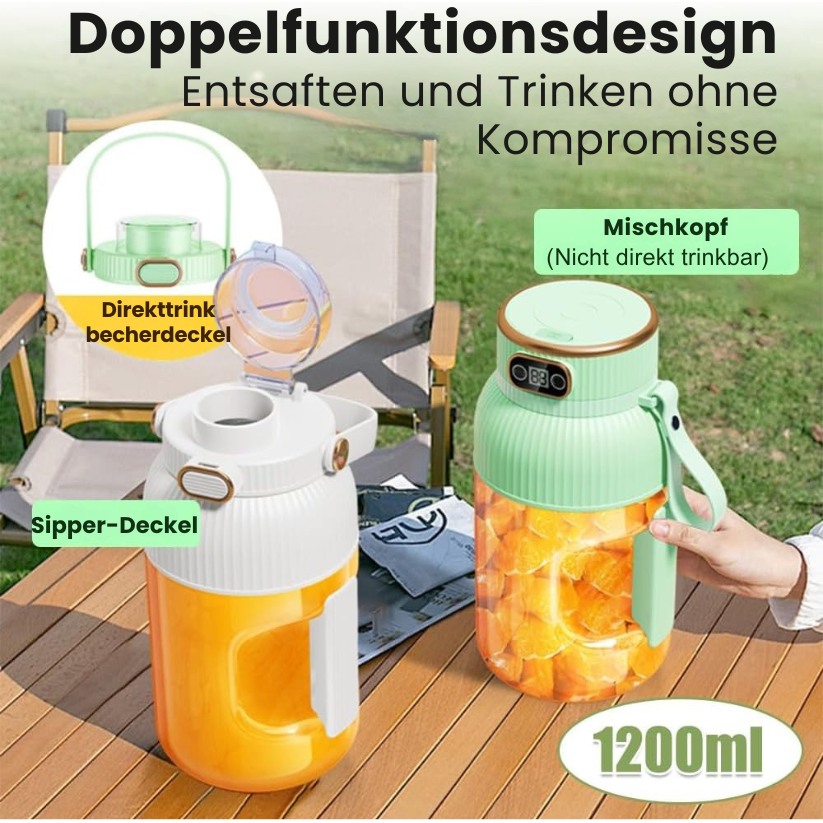 <p>"Mit dieser Flasche kannst du personalisierte und erfrischende Getränke zubereiten, die dir ein gutes Gefühl geben. Jeder Schluck ist ein kleiner Moment des Glücks, der dich vom Fitnessstudio zum Park, von der Arbeit bis nach Hause begleitet"</p>